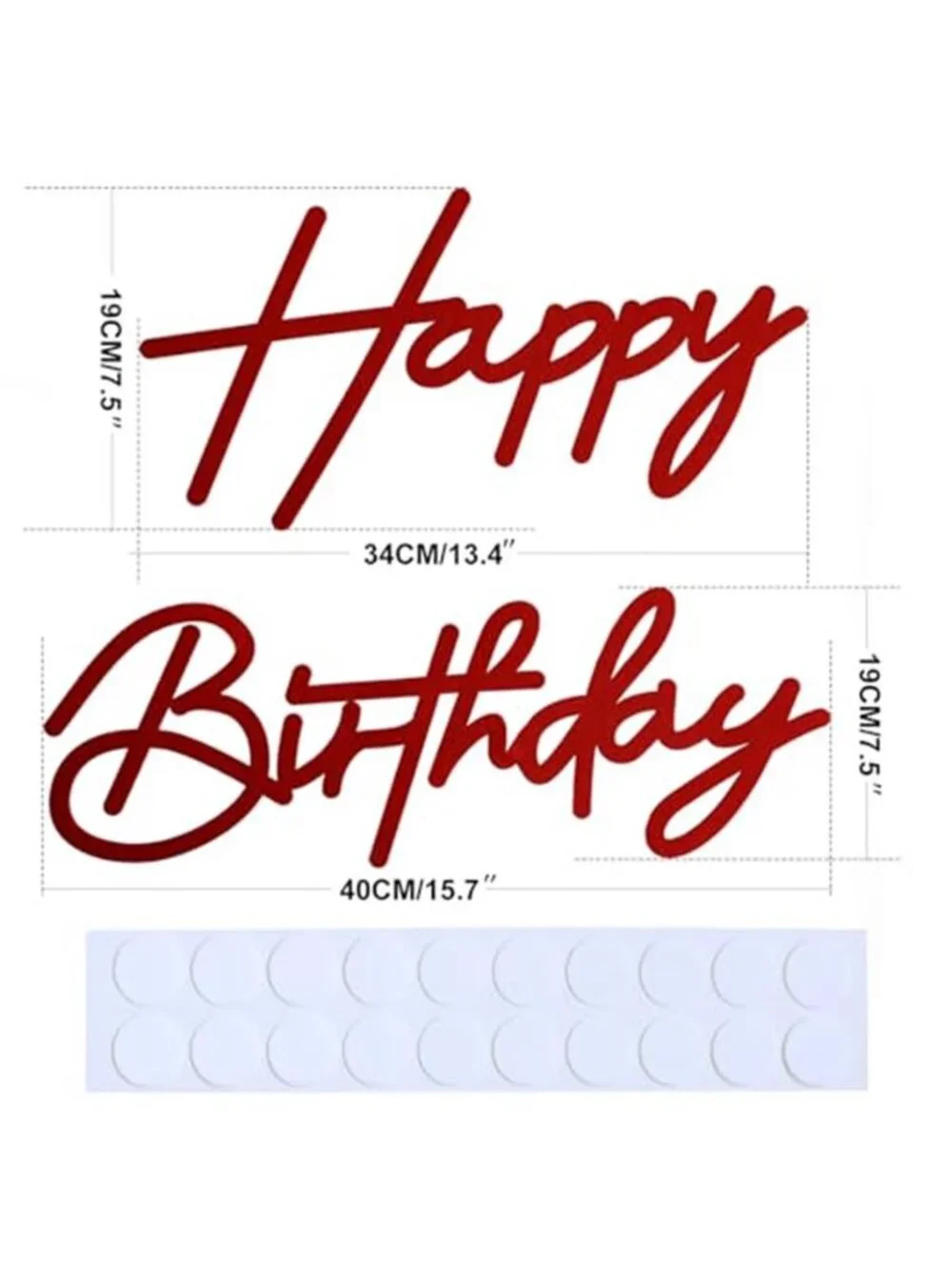 Red Felt Happy Birthday Banner Backdrop Wall Decor Photo Booth Sign Party Kids
